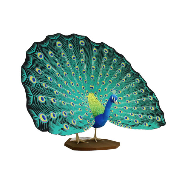 فیگور (مجسمه) مدل کاردستی ساختنی طرح طاووس